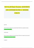 NLN Pax RN Basic Chemistry QUESTIONS AND ANSWERS RATED A&plus; 2025&vert;2026 UPDATE