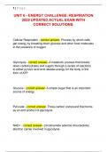 UNIT 6 - ENERGY CHALLENGE&colon; RESPIRATION  2025 UPDATED ACTUAL EXAM WITH  CORRECT SOLUTIONS&period; 