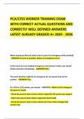 PCA&sol;CFSS WORKER TRAINING EXAM WITH CORRECT ACTUAL QUESTIONS AND CORRECTLY WELL DEFINED ANSWERS LATEST ALREADY GRADED A&plus; 2025 - 2026
