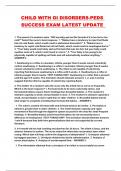 CHILD WITH GI DISORDERS-PEDS SUCCESS EXAM LATEST UPDATE 