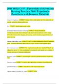 2025 WGU C157 - Essentials of Advanced Nursing Practice Field Experience  Questions and Answers Rated A&plus;