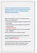 STATE OF COLORADO MOTOR VEHICLE DEALER BOARD   MASTERY EXAMINATION &sol;ACTUAL COMPLETE REAL EXAM  QUESTIONS AND 100&percnt; CORRECT ANSWERS&lpar;VERIFIED  ANSWERS&rpar; 2025&sol;2026 NEWEST &excl;&excl;&excl;