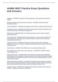 AHIMA RHIT Practice Exam Questions and Answers