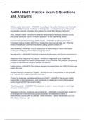 AHIMA RHIT Practice Exam-1 Questions and Answers