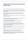 AHIMA RHIT Practice Exam-5 Questions and Answers