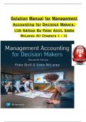 Solution Manual For Management Accounting for Decision Makers&colon; 11th Edition By Peter Atrill Verified Chapters 1 - 12&comma; Complete Newest Version