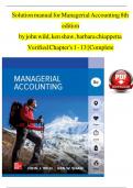 Solution Manual for Managerial Accounting&comma; 8th edition by John Wild&comma; ken Shaw&comma; Barbara Chiappetta&comma; Verified Chapters 1 - 13&comma; Complete Newest Version