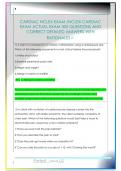 CARDIAC NCLEX EXAM &sol;NCLEX CARDIAC  EXAM ACTUAL EXAM 300 QUESTIONS AND  CORRECT DETAILED ANSWERS WITH  RATIONALES 