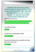 CERTIFIED EHR SPECIALIST EXAM&sol;  COMPREHENSIVE STUDY GUIDE&sol;ACTUAL  EXAM QUESTIONS WITH WELL DETAILED  ANSWERS Questions with  Correct  Answers  for Specific Exam Mail  supergrades12&commat;gmail&period;com