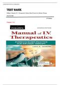 TEST BANK FOR Phillips's Manual of I&period;V&period; Therapeutics Evidence-Based Practice for Infusion Therapy 8th Edition by Lisa Gorski &comma; ISBN&colon; 9781719646093 Chapter 1-12 &vert;All Chapters Verified&vert; Guide A&plus;
