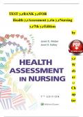 Test Bank - Health Assessment in Nursing&comma; 7th Edition &lpar;Weber&comma; 2025&rpar;&comma; Chapter 1-34 &vert; All Chapters