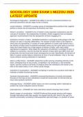 SOCIOLOGY 1000 EXAM 1 MIZZOU 2025 LATEST UPDATE 