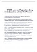 CA DPR Laws and Regulations Study Guide Questions with Verified Answers