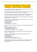 FINANCE 1000 MIZZOU FINAL EXAM CORRECT QUESTIONS & ANSWERS