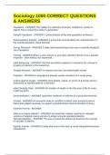 Sociology 1000 CORRECT QUESTIONS & ANSWERS