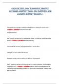PAEA EOC 2025&comma; PAEA SUMMATIVE PRACTICE&comma;  PHYSICIAN ASSISTANT EXAM&comma; EOC QUESTIONS AND  ANSWERS ALREADY GRADED A&plus;