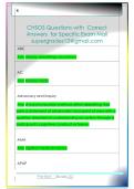 CHSOS Questions with  Correct  Answers  for Specific Exam Mail  supergrades12&commat;gmail&period;com