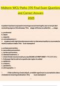 Midterm WCU Patho 370 Final Exam Questions and Correct Answers  2025  