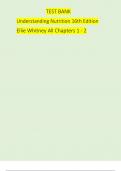 Test Bank for Understanding Nutrition (16th Edition) by Ellie Whitney – Chapters 1–2 | Verified NCLEX & Exam-Ready Questions