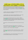 LARE Exam 1 STUDYGUIDE ACTUAL  QUESTIONS AND CORRECT ANSWERS 