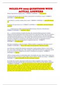 NCLEX-PN 2025 QUESTIONS WITH ACTUAL ANSWERS