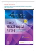 COMPLETE TEST BANK FOR LEWIS'S MEDICAL-SURGICAL NURSING&colon; ASSESSMENT AND MANAGEMENT OF CLINICAL PROBLEMS&comma; SINGLE VOLUME 12TH EDITION BY MARIANN M&period; HARDING&comma; JEFFREY KWONG&comma; DEBRA HAGLER&comma; COURTNEY REINISCH 