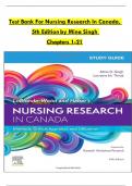 Test Bank For Nursing Research In Canada&comma;  5th Edition by Mina Singh  Chapters 1-21