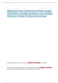 Maryland Driver Improvement Exam Latest  2025 With Complete Questions and Verified  Answers Graded A&plus;&vert;Assured Success 