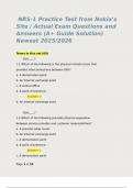  NRS-1 Practice Test from Nokia's Site &sol; Actual Exam Questions and Answers &lpar;A&plus; Guide Solution&rpar; 