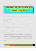 VA Benefits and Services Exam 2025 Questions and Answers