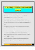 VA Training Exam 2025 Questions and Answers