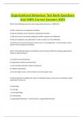 Organizational Behaviour Test Bank Questions And 100&percnt; Correct Answers 2025