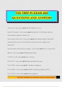 VSO TRIP &num;1 EXAM 2025 QUESTIONS AND ANSWERS