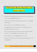 VTNE Zuku Review Questions with Correct Answers