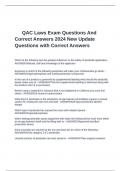 QAC Laws Exam Questions And Correct Answers 