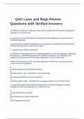 QAC Laws and Regs Review Questions with Verified Answers