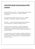 Adult Echo Study Guide Questions With Answers