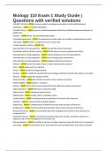 Biology 110 Exam 1 Study Guide &vert; Questions with verified solutions