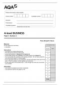 AQA A LEVEL  BUSINESS PAPER 1  ACTUAL   EXAM  BANK   WITH 100&percnt; RATED CORRECT   REAL EXAM QUESTIONS AND CORRECT ANSWERS&vert; GRADED A&plus; &vert;2025 LATEST VERSION &vert; 100&percnt; VERIFIED