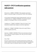 NAPCP - CPCP Certification questions with answers&comma;