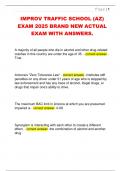 IMPROV TRAFFIC SCHOOL &lpar;AZ&rpar;  EXAM 2025 BRAND NEW ACTUAL  EXAM WITH ANSWERS&period;