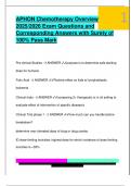 APHON Chemotherapy Overview  2025&sol;2026 Exam Questions and  Corresponding Answers with Surety of  100&percnt; Pass Mark 