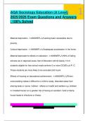  AQA Sociology Education &lpar;A Level&rpar;  2025&sol;2026 Exam Questions and Answers  &vert; 100&percnt; Solved 