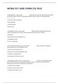 NCMA 217 AND CHNN 211 RLE Actual Exam Questions And 100&percnt; Verified Correct Answers Graded A&plus;&period;