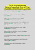 Florida Building Contractor  Business&sol;Finance Study Exam ACTUAL  QUESTIONS AND CORRECT ANSWERS