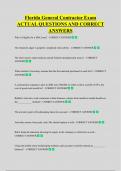 Florida General Contractor Exam  ACTUAL QUESTIONS AND CORRECT  ANSWERS