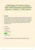 CCRN Exam V1 &lpar;Latest Update 2025 &sol; 2026&rpar; Questions with Verified Answers &vert; Grade A &vert; 100&percnt; Correct