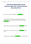 CLG 006 Certifying Officer Exam Questions With 100&percnt; Verified Solutions &vert;Guaranteed Pass