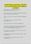 Florida Business and Finance UPDATED  ACTUAL QUESTIONS AND CORRECT  ANSWERS