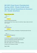 NR 602 Final Exam Chamberlain Spring 2024 &sol; Study Guide Exam Newest Actual Questions & Answers &lpar;A&plus; Guide Solution&rpar;